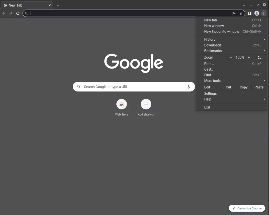 Google Chrome - Menu Button - Settings