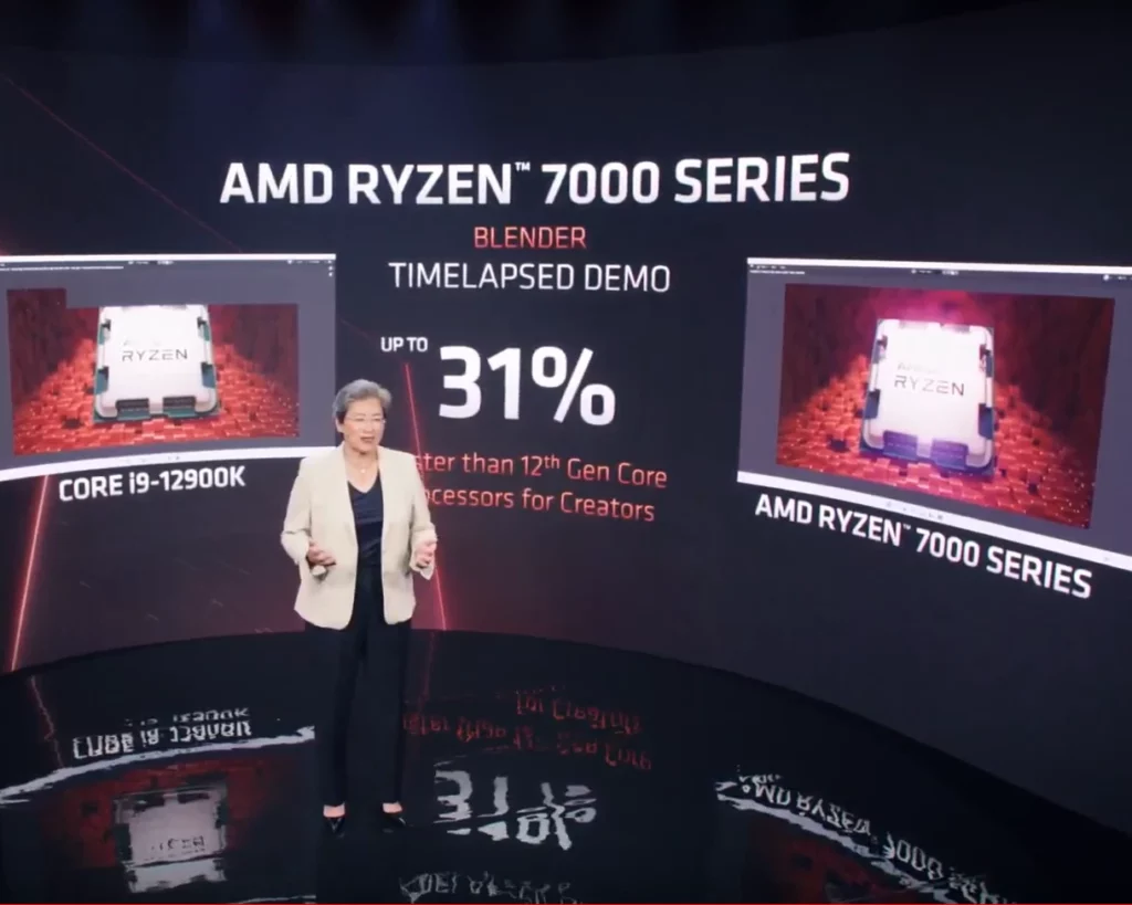 Computex 2022 - AMD Keynote - Blender Comparison
