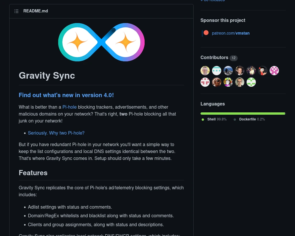 Screenshot from Gravity Sync GitHub page