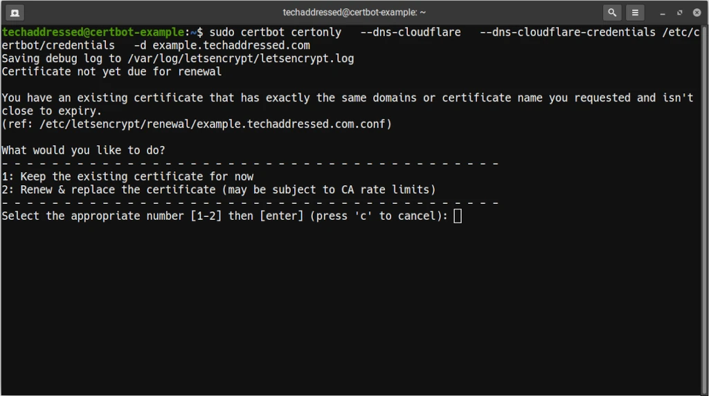 Manually Renew Certbot Certificate