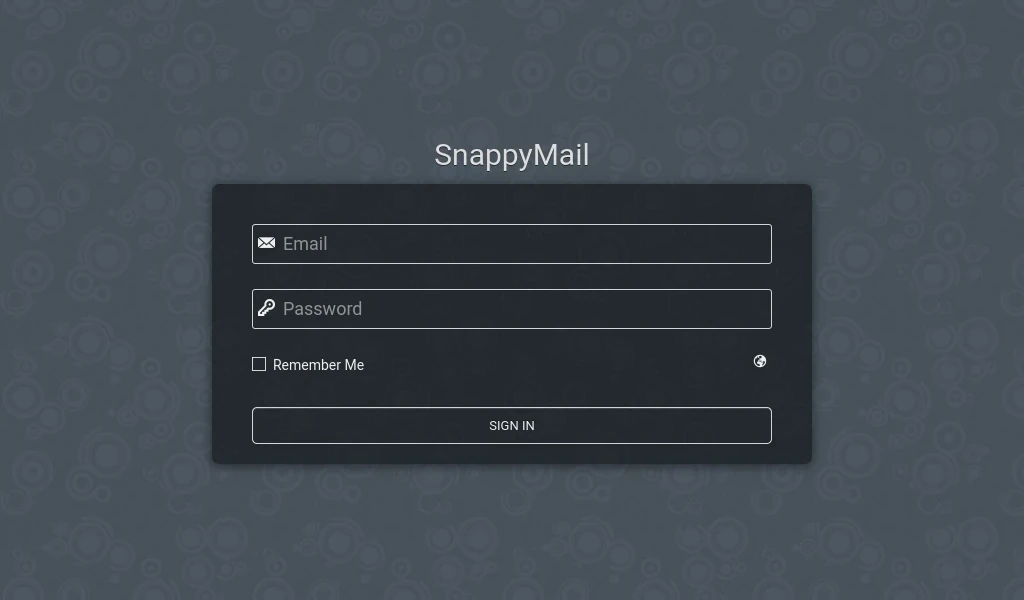 Screenshot of the SnappyMail login screen.